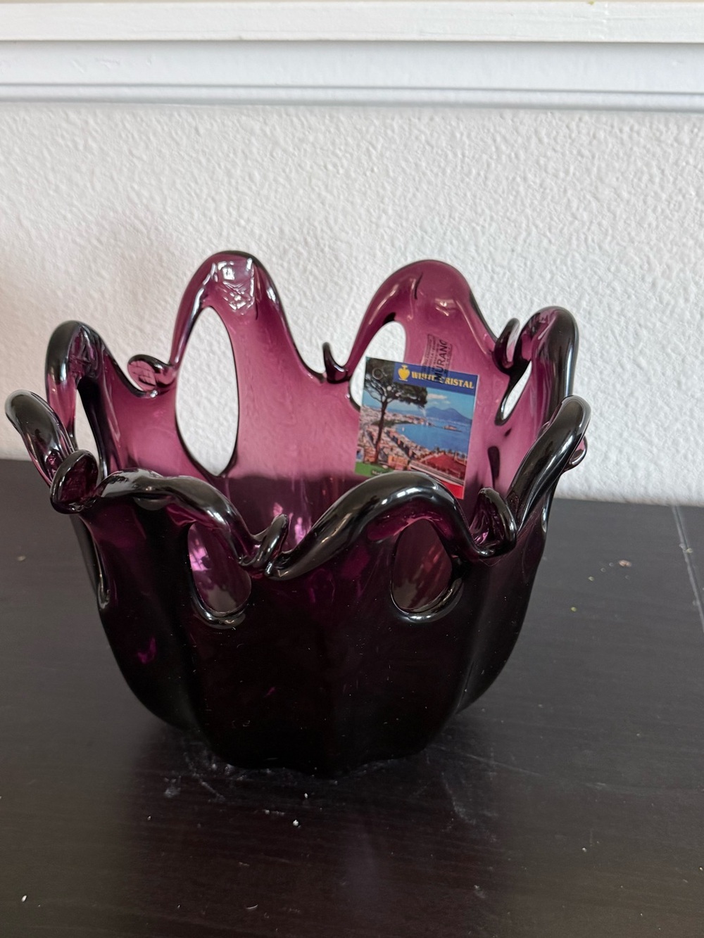 Murano italy new  Amethyst Glass Decorative Bowl - Home Art